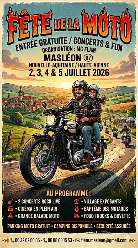 Fête de la Moto et du Terroir Limousin à Masléon (87)